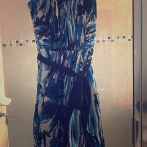 Black, white and blue dress from The Limited